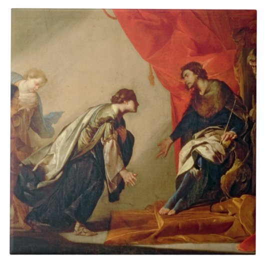 Esther vor Ahasuerus, c.1645-50 (Öl auf Ca Fliese (Vorderseite)