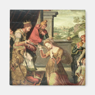 Esther vor König Ahasuerus mit Haman Magnet