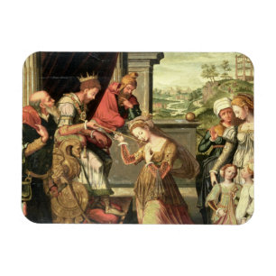 Esther vor König Ahasuerus mit Haman Magnet