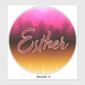 Esther Vorname Name golden pink Aufkleber Sticker (Blatt)