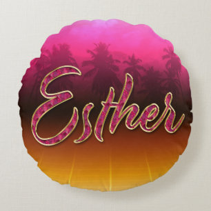 Esther Vorname Name golden pink Kissen