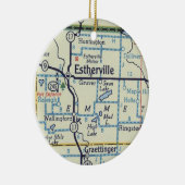 Estherville Iowa Meteor Map Keramik Ornament (Rechts)