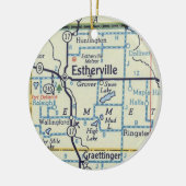 Estherville Iowa Meteor Map Keramik Ornament (Links)