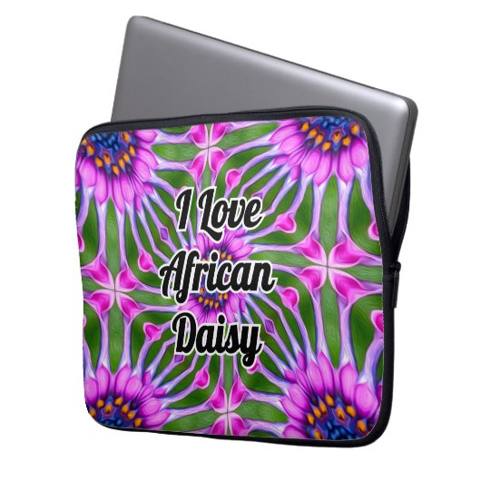 Esthetic Daisy Pattern Laptopschutzhülle (Vorderseite Links)