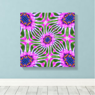 Esthetic Daisy Pattern Leinwanddruck