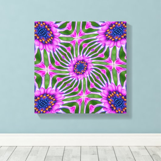 Esthetic Daisy Pattern Leinwanddruck (Insitu (Holzboden))