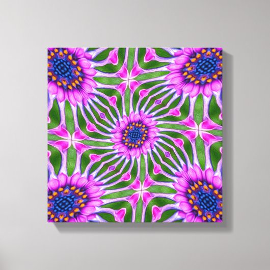 Esthetic Daisy Pattern Leinwanddruck (Vorderseite)