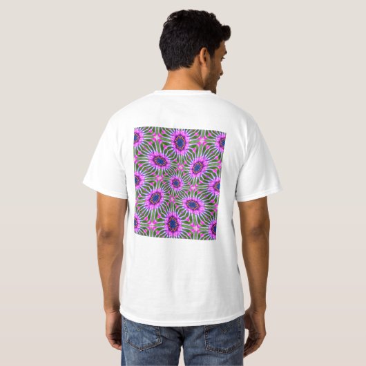 Esthetic Daisy Pattern T-Shirt (Schwarz voll)