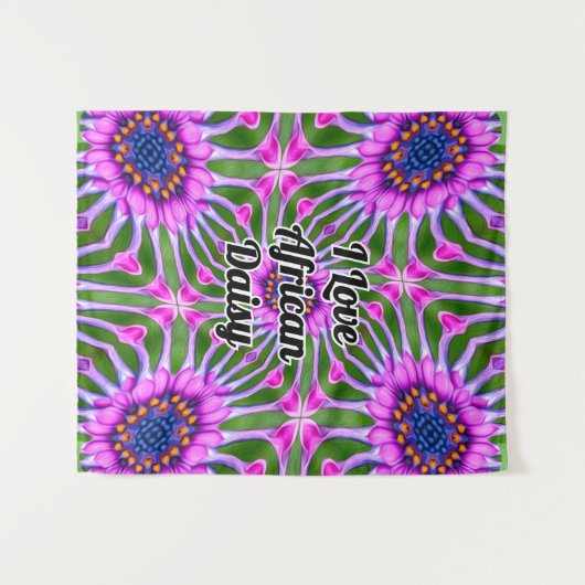 Esthetic Daisy Pattern Wandteppich (Vorderseite (Horizontal))