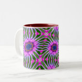 Esthetic Daisy Pattern Zweifarbige Tasse (Vorderseite Links)