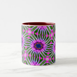 Esthetic Daisy Pattern Zweifarbige Tasse