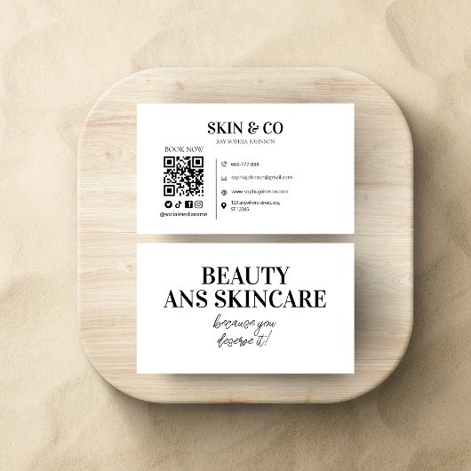 Esthetician Beauty Skincare Salon Minimalistisch Visitenkarte