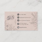 Esthetician Blush Floral Line Art Script Visitenkarte (Rückseite)