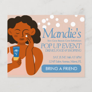 Esthetician Business Salon Pop Up Event Blue Flyer