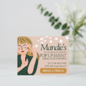 Esthetician Business Salon Pop Up Event Postkarte (Stehend Vorderseite)