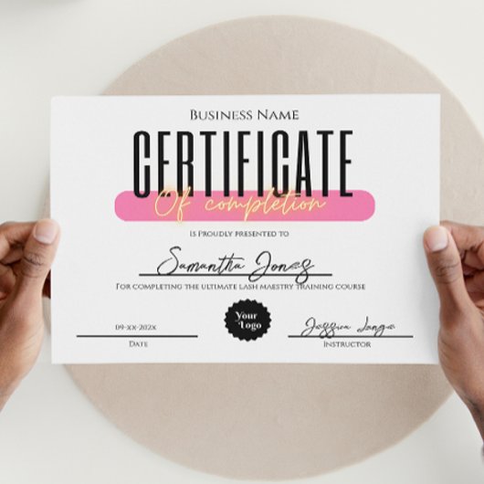 Esthetician Certificate Of Completion Awards Bold Poster