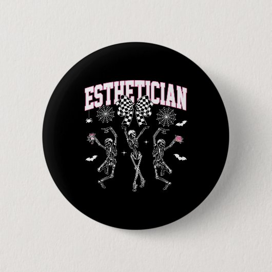 Esthetician Dancing Skeleton Halloween Bow Skin Button (Vorderseite)