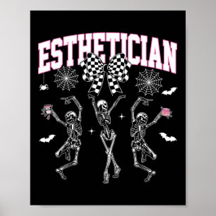 Esthetician Dancing Skeleton Halloween Bow Skin Poster