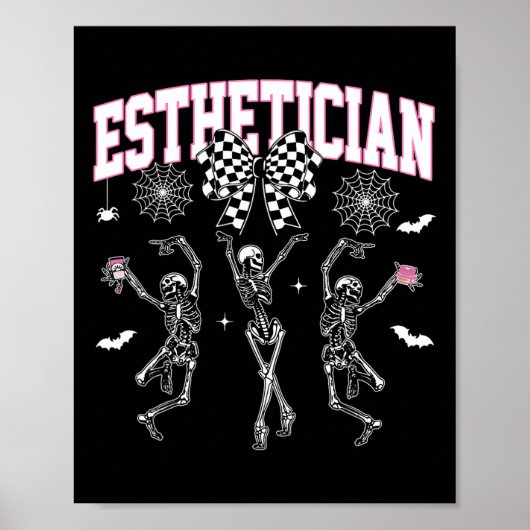 Esthetician Dancing Skeleton Halloween Bow Skin Poster (Vorne)