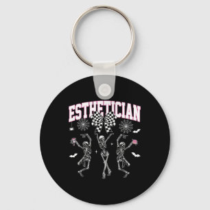Esthetician Dancing Skeleton Halloween Bow Skin Schlüsselanhänger