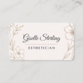 Esthetician Floral QR Code Professional Visitenkarte (Vorderseite)