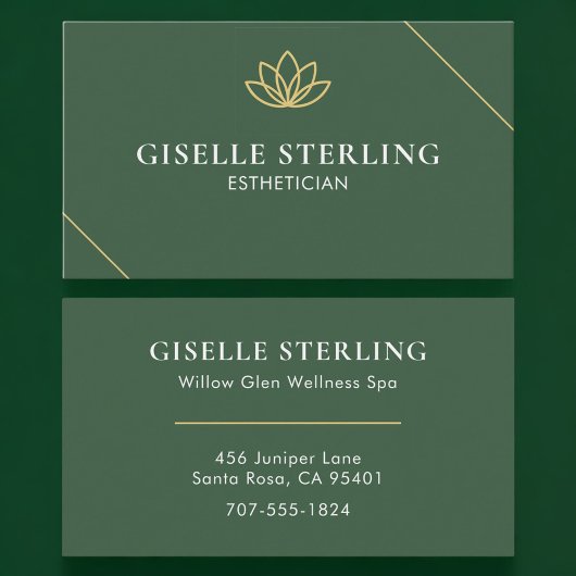 Esthetician Green Gold Visitenkarte
