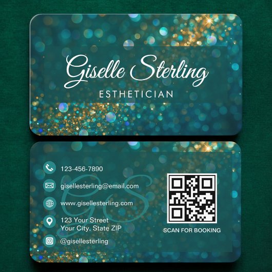 Esthetician Green QR Code Visitenkarte
