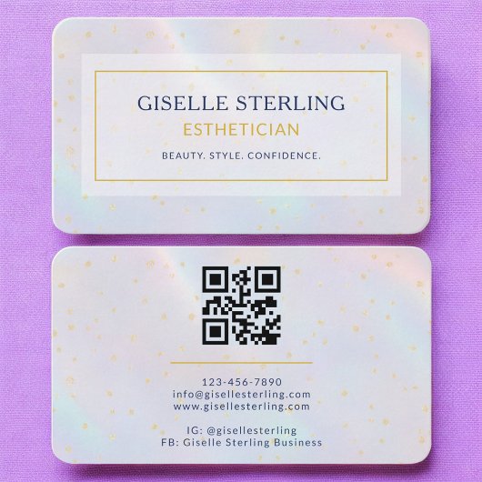 Esthetician Holographic QR Code Visitenkarte