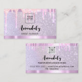 Esthetician Lash Nails Haar QR-Code Logo Rosa Trop Visitenkarte (Vorne/Hinten)