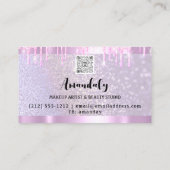 Esthetician Lash Nails Haar QR-Code Logo Rosa Trop Visitenkarte (Rückseite)