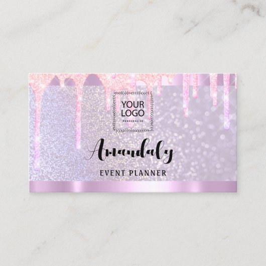 Esthetician Lash Nails Haar QR-Code Logo Rosa Trop Visitenkarte (Vorderseite)