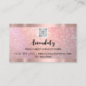Esthetician Lash Nails Haar QR CodeLogo Rose Rosa Visitenkarte (Rückseite)