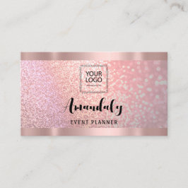 Esthetician Lash Nails Haar QR CodeLogo Rose Rosa Visitenkarte