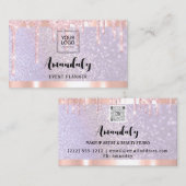 Esthetician Lash Nails Haare QRCode Logo PurpleRos Visitenkarte (Vorne/Hinten)