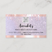 Esthetician Lash Nails Haare QRCode Logo PurpleRos Visitenkarte (Rückseite)