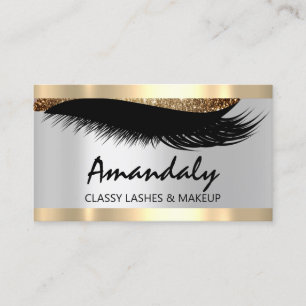 Esthetician Makeup Eyelashes Gold Appointing Card Visitenkarte