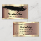 Esthetician Makeup Eyelashes VIP Anstellungskarte Visitenkarte (Vorne/Hinten)