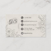 Esthetician Marble Stone Floral Line Art Script Visitenkarte (Rückseite)