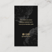 Esthetician-Maskenbildner-Logo-modernes schwarzes Visitenkarte (Rückseite)