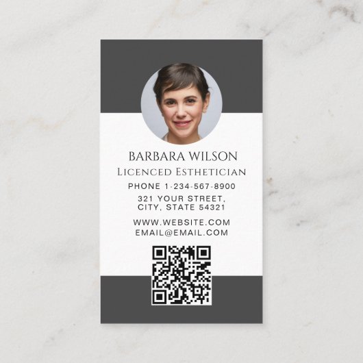 Esthetician Med Spa Luxury Beauty qr code Visitenkarte (Rückseite)