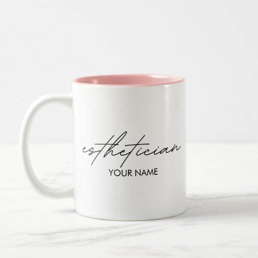 Esthetician Notebook - Personalized Gift Zweifarbige Tasse (Links)