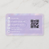 Esthetician Pastel Purple QR Code Visitenkarte (Rückseite)