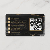 Esthetician QR Code Black Gold Agate Luxury Visitenkarte (Rückseite)