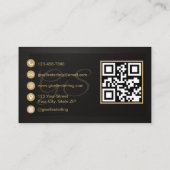 Esthetician QR Code Black Metallic Luxury Visitenkarte (Rückseite)