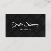 Esthetician QR Code Black Quilted Leather Luxury Visitenkarte (Vorderseite)