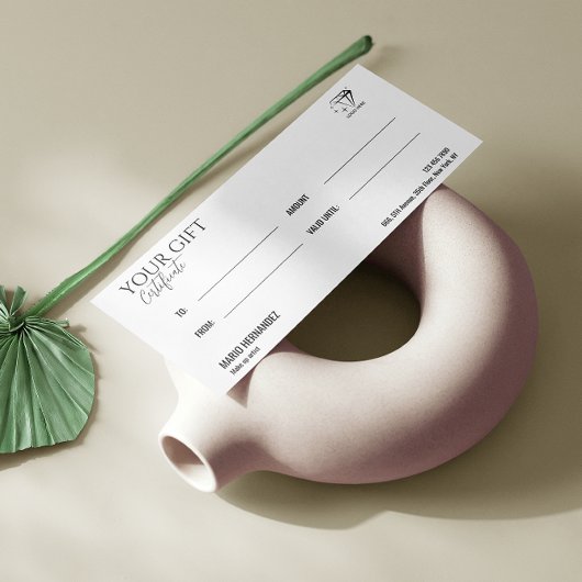 Esthetician Rose Gold Certificate Geschenkkarte