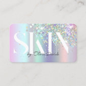 Esthetician Skincare Salon Holographic Glitzer Telefonnummerkarte (Vorderseite)