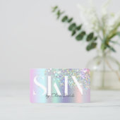 Esthetician Skincare Salon Holographic Glitzer Telefonnummerkarte (Stehend Vorderseite)