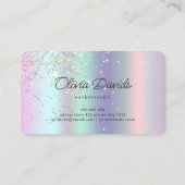 Esthetician Skincare Salon Holographic Glitzer Telefonnummerkarte (Rückseite)