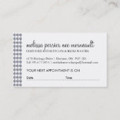 Esthetician Terminkarte (Rückseite)